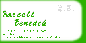 marcell benedek business card